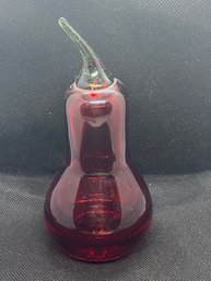 5.75' Vintage Blown Red Art Glass Pear