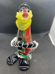 Vintage Murano Art Glass 6 Inch Clown Figurine