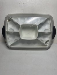 Pampered Chef Chillzanne Rectangular Server #2781 Eggs & Veggies