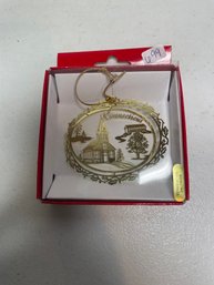 Solid Brass Connecticut Ornament