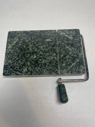Vintage Green Marble Cheese Slicer