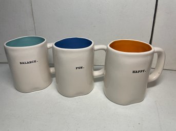 Set Of 3 Rae Dunn Colorful Mugs