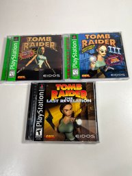 Tomb Raider PS1 Lot Of 3 Games Eidos Interactive