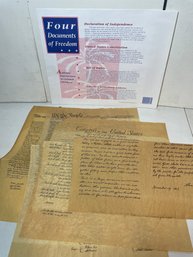 Four Documents Of Freedom Authentic Reproductions