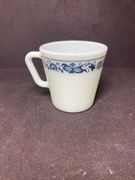 Vintage Pyrex Old Town Blue Milk Glass Coffee Cup