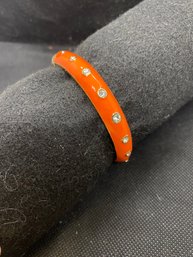 Women's Sequin Brand Orange And Gold Tone Bracelet