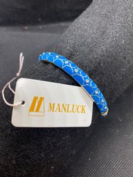 Women's New With Tags Manluck Blue And Gold Tone Bracelet