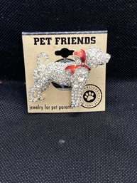 Brand New Pet Friends Rhinestone 2' Dog Brooch Pin
