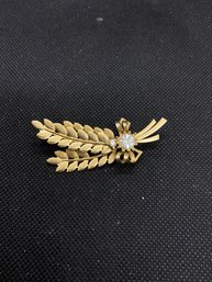 Women's Sarah Coventry Gold Tone 2.25' Wheat Pin Brooch