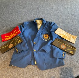 Lot Of 5 VFW Veterans Of The Foreign Wars 1980's CT Suit Coat And Hats