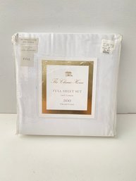Brand New Classic Home Full Size White Sheet Set With Deep Pockets 300 Thread Count