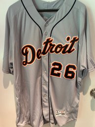 Men's Size 54 Detroit Nelson Santovenia #26 Majestic Baseball Jersey