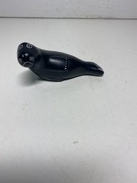 4' Signed Black Seal Stone Figurine