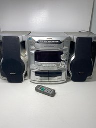Working Vintage Panasonic SA-AK24 CD Stereo System With Tape Decks And Speakers