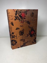 10.5x14.25' Rose And Butterfly Felted Book Style Decorative Storage Box