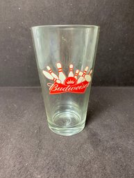 5.75' Budweiser Clear Glass Bowling Beer Cup