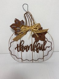 11.5' Pumpkin Shaped Thankful Wall Hanging