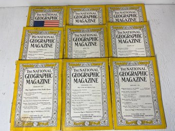Lot Of 9 National Geographic Magazine 1942 Ww2 Era