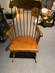 Antique 41.5' Nichols & Stone Dark Color Wooden Rocking Chair