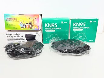 New Sealed Lot Of 5 Cases Medical Masks Including 1 Box Of Childrens