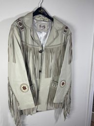 Vintage Scully Light Grey Leather Jacket Size 44