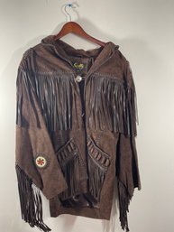 Vintage Scully Brown Leather Fringe Jacket Size 44