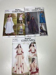Lot Of 3 New Women's Simplicity Costumes Sewing Patterns