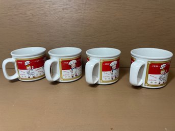 Set Of 4 2001 Campbells Soup Kids 1950-1990 Timeline Mugs