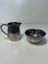 Vintage Oneida Silversmiths Silver Plated Mini Bowl & Pitcher