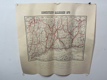 Connecticut Railroads Map 1878 Southbury Historical Museum 19x19 Inch