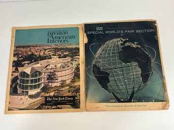 1964 Worlds Fair Ephemera Lot Of 2 Pieces