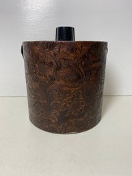 Vintage Irvinware Ice Bucket Floral Design Roughly 7.5 Inches In Diameter