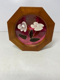 Octagonal Wooden Jewelry Box Roughly  2.5 Inches Tall