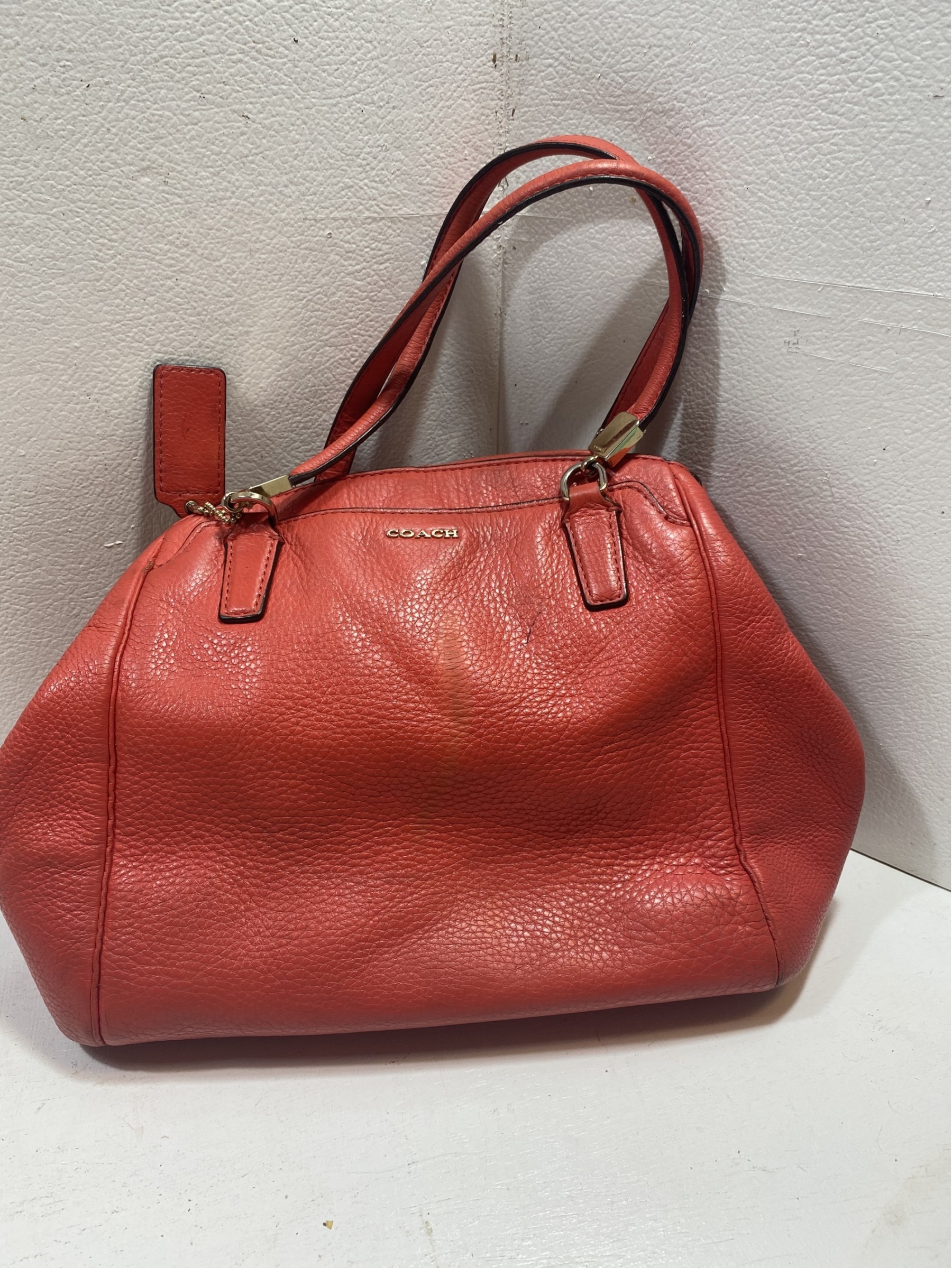Coral Coach Purse Madison Leather Minetta #27862 #1469