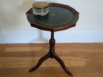 Bombay Company Mahogany Side Table With Green Leather Top