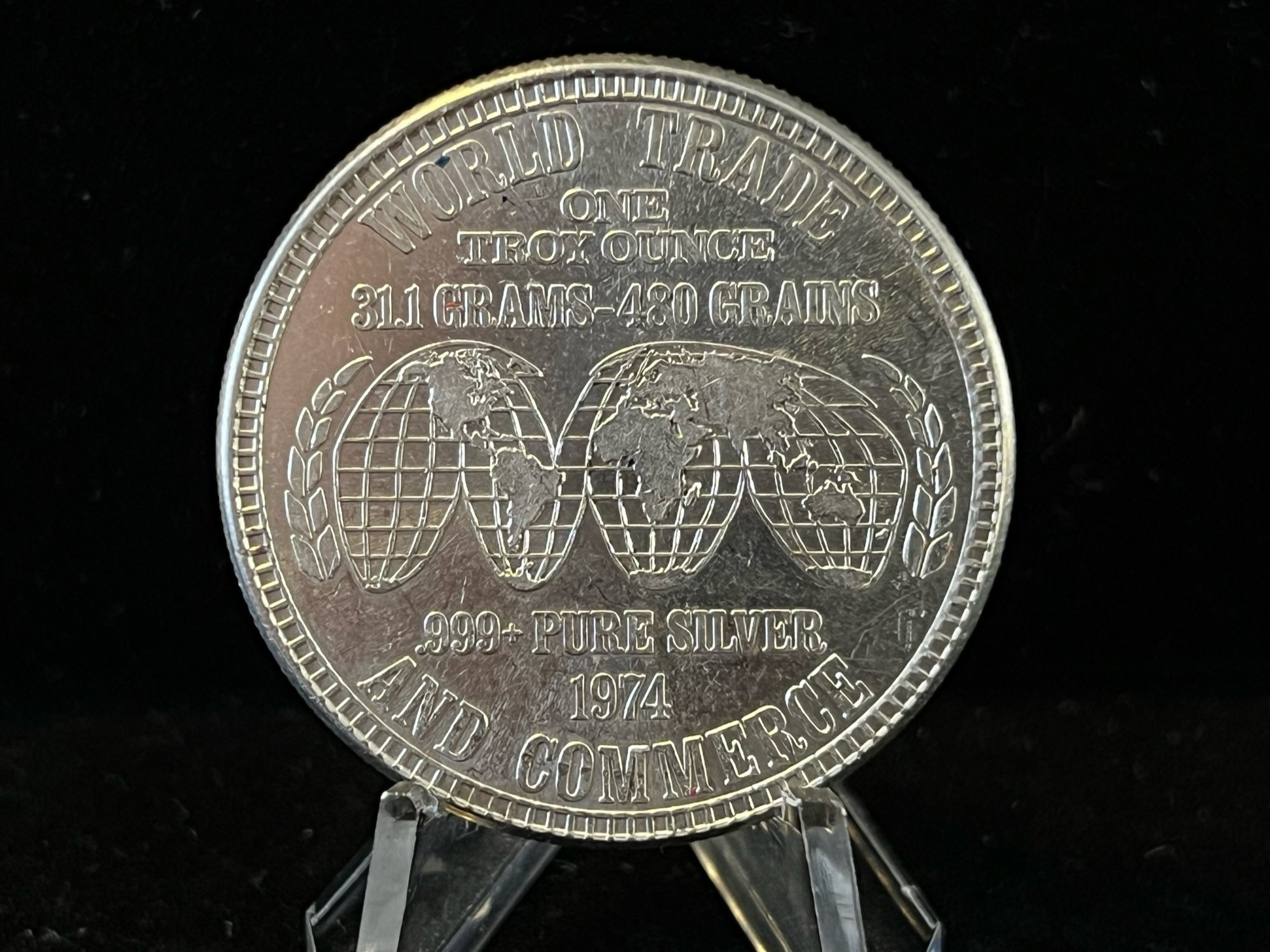 1974 World Trade And Commerce Silver Trade Unit One Troy