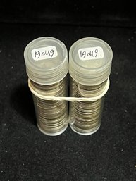 Two Rolls Of Mercury Silver Dimes - $10 Face Value - 100 Dimes Total - Mixed Grades And Years