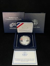 2009 United States Mint Abraham Lincoln Commemorative Proof Silver Dollar