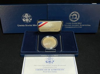 2002 US Mint Military Academy Bicentenial Commemorative Silver Proof Coin