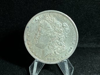 1880 P Morgan Silver Dollar - Almost Uncirculated