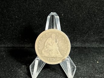 1876 S Seated Liberty Silver Quarter - Good