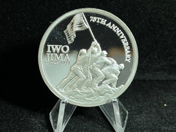 75th Anniversary IWO JIMA One Troy Ounce .999 Fine Silver Round