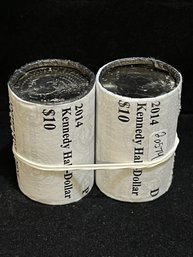 2014 P & D Solid Date Clad Kennedy Half Dollar Mint Rolls - Uncirculated