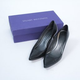 Stuart Weitzman Tessa Black Leather Pointed Toe Classic Dress Pumps Heels Size 7 W/ Box