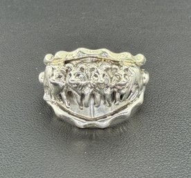 Collectable Signed Running Bear Native American Designer 925 Sterling Silver Pack Of Wolves Ring Brand New