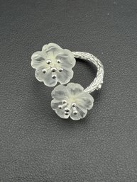 Adjustable Ring Brand New Solid 925 Sterling Silver Stamped Gold Electroplated-Quartz