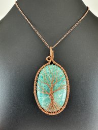 Necklace Amazonite 925 Sterling Silver Plated Handmade Gemstone