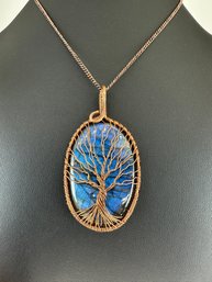 Necklace Blue Labradorite 925 Sterling Silver Plated Handmade Gemstone