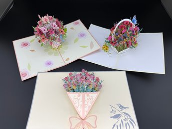 Brand New 3D Pop-up Greeting Cards Mix Lot-3 PCS