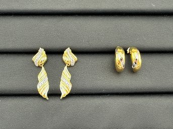 Brand New Earrings 925 Sterling Silver Stamped Zirconia